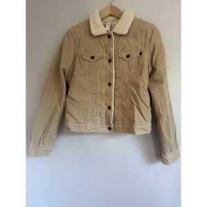 vtg y2k ABERCROMBIE & FITCH sherpa lined corduroy trucker jacket Large Classic